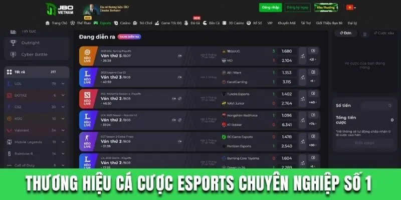 Thương hiệu cá cược Esports chuyên nghiệp số 1 